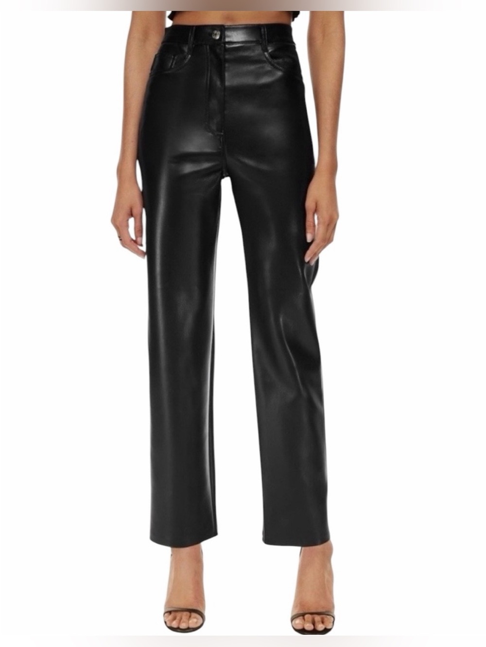 Aritzia WILFRED The Melina Pant Black High-Waist Vegan Leather Sz 2 Femme Fatale